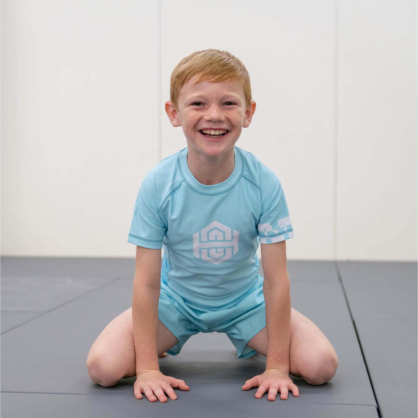 Kids BJJ Rash guard - Baby Blue 24'