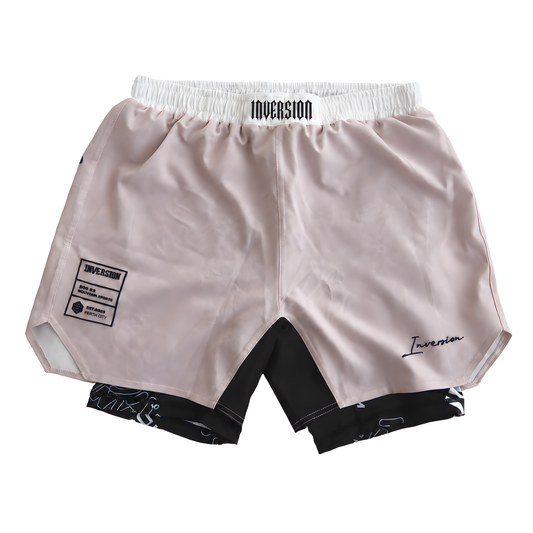 JJDW WHITE SERIES - 2 IN 1 BJJ SHORTS