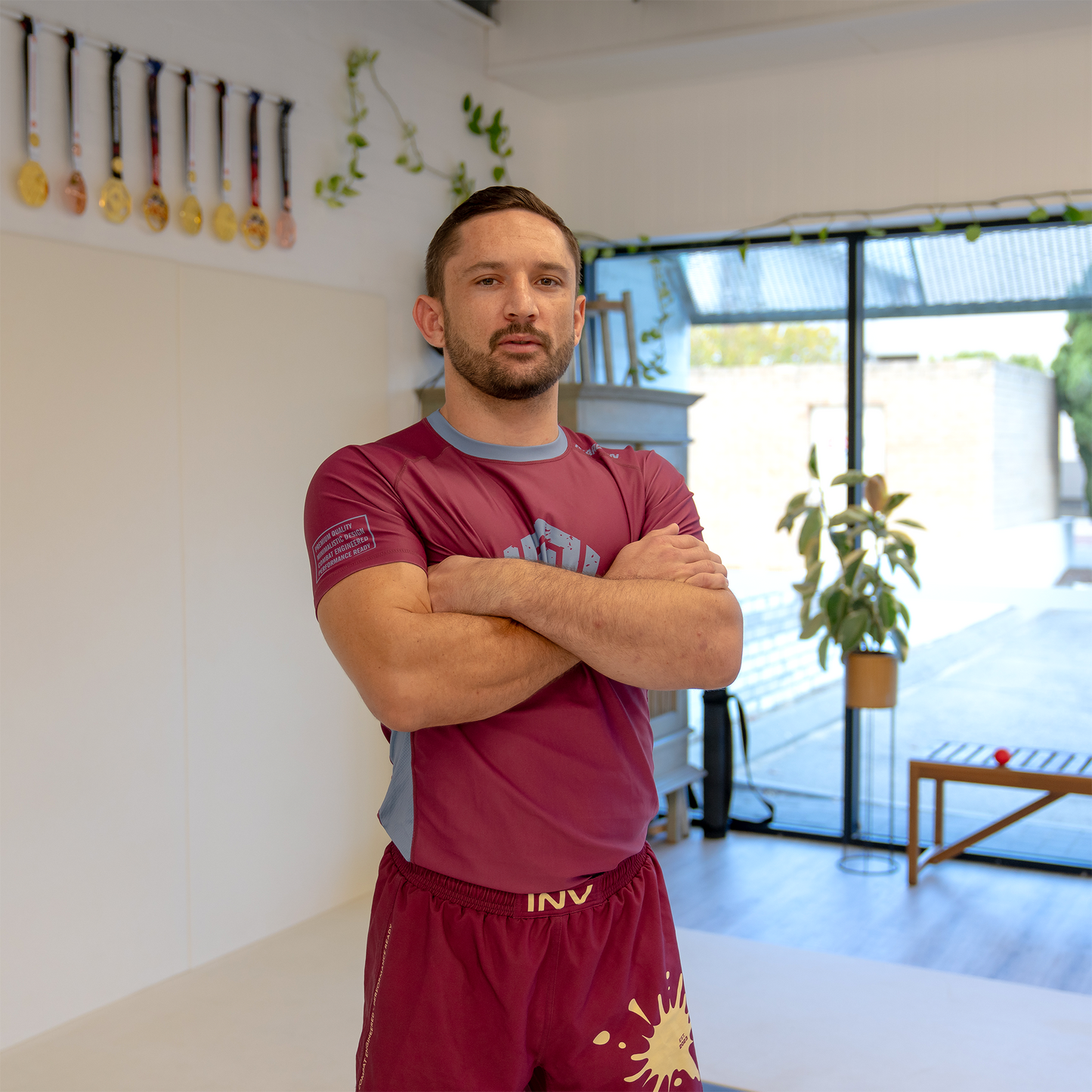 Summer 24' SS BJJ Rash guard - Maroon