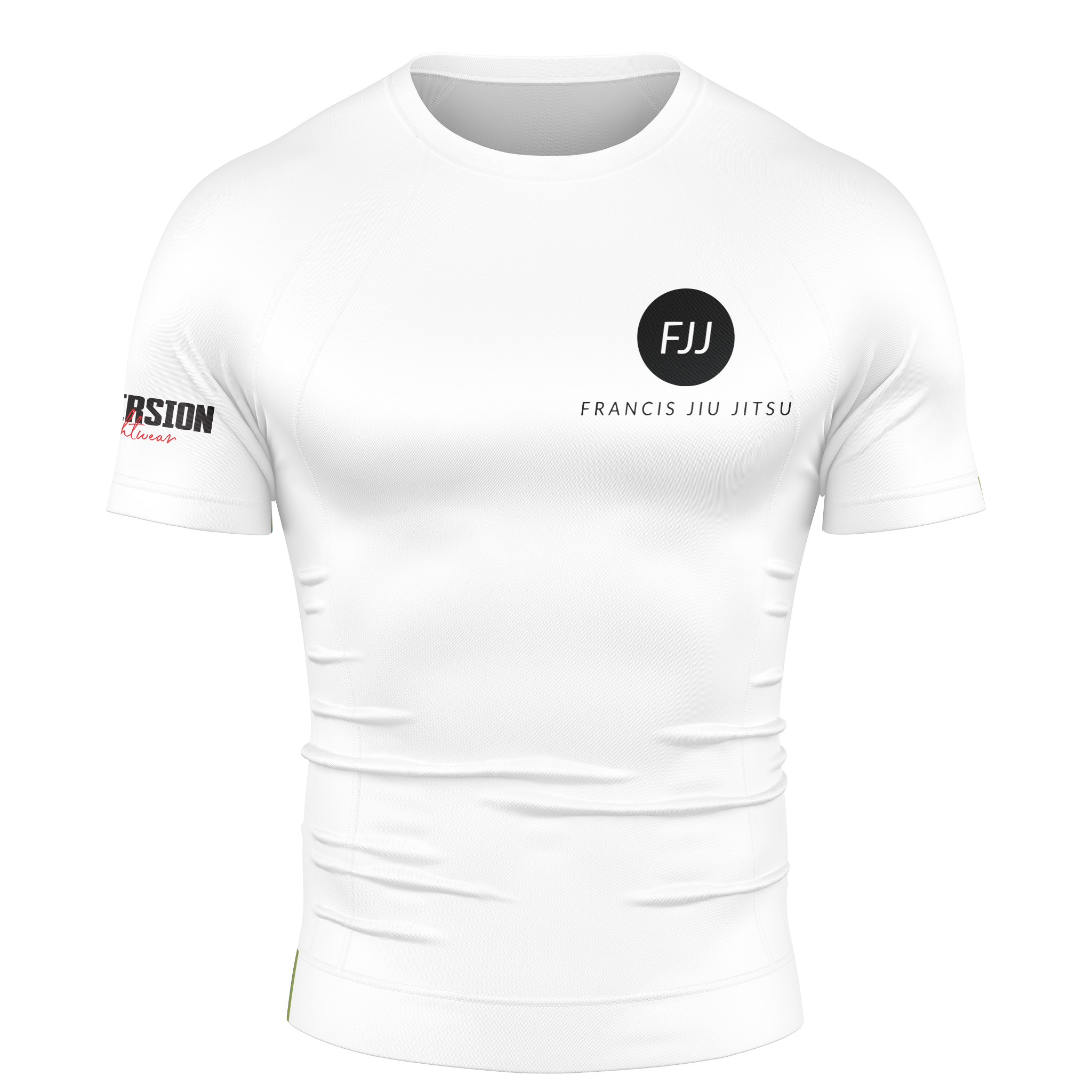 Team FJJ BJJ Rash Guard White – Inversion x Francis Jiu-Jitsu ...