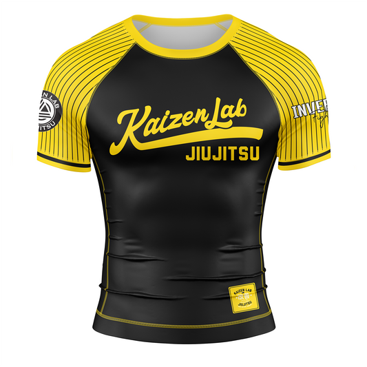 Kaizen Lab - Baseball BJJ Rash Guard – Yellow & Black