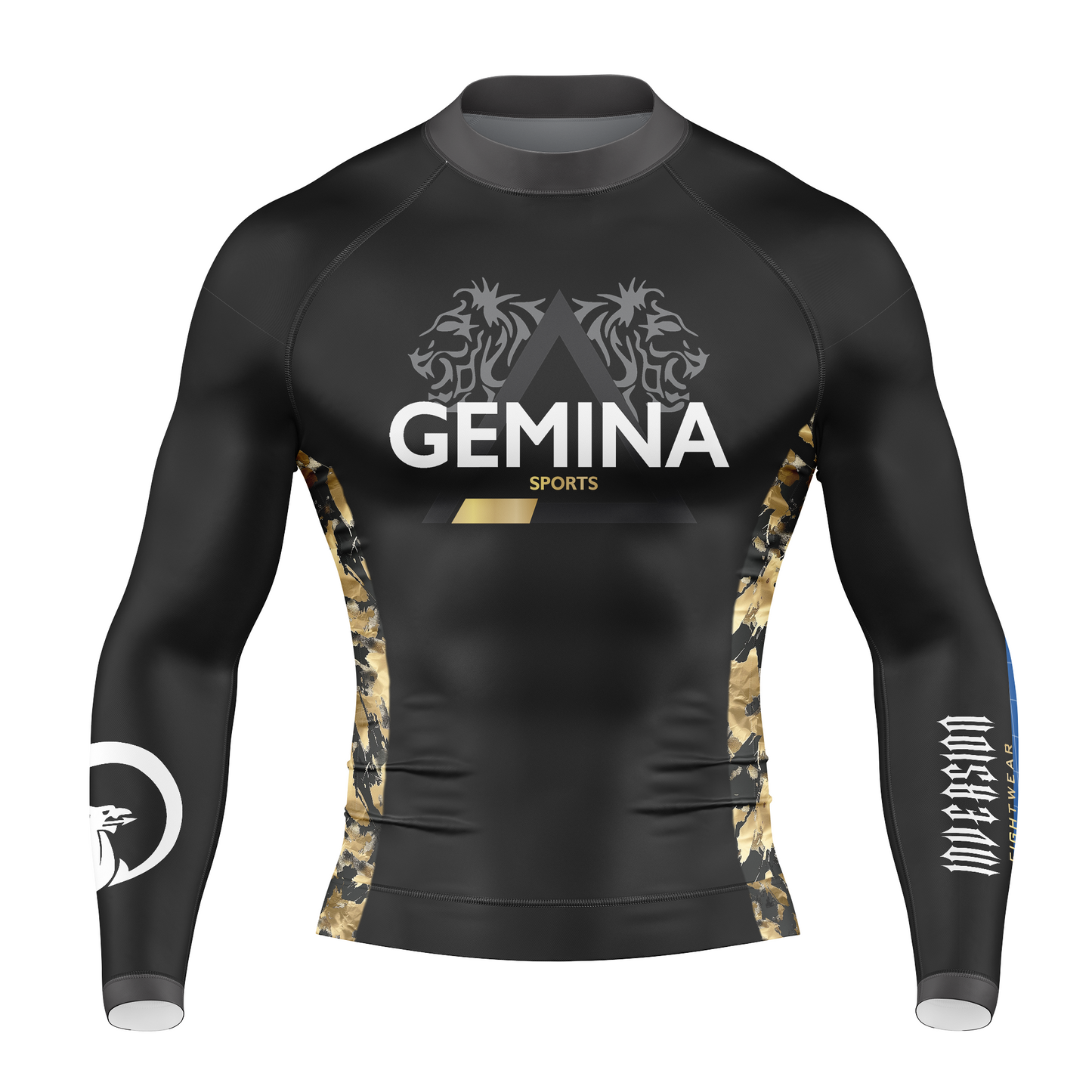 Gemina Sports - Gold Camo Long Sleeve BJJ Rash Guard