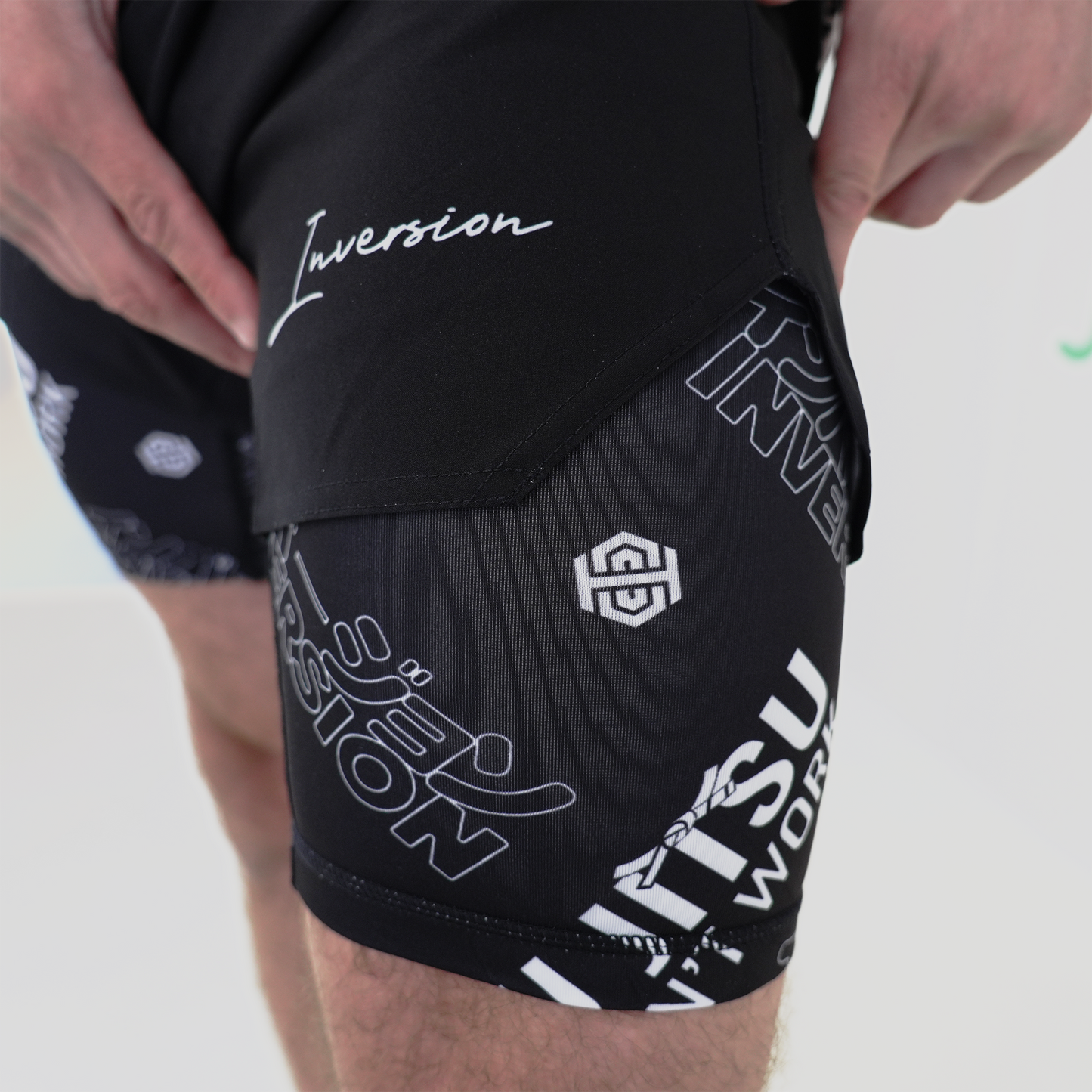 JJDW BLACK SERIES - 2 IN 1 BJJ SHORTS