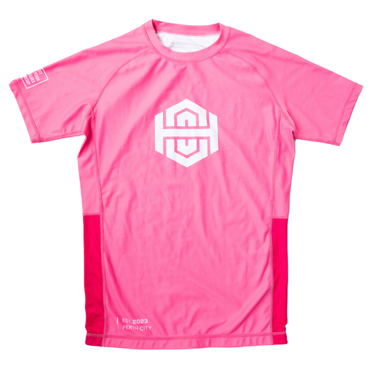 Batch 01 SS BJJ Rash guard - Neon Pink
