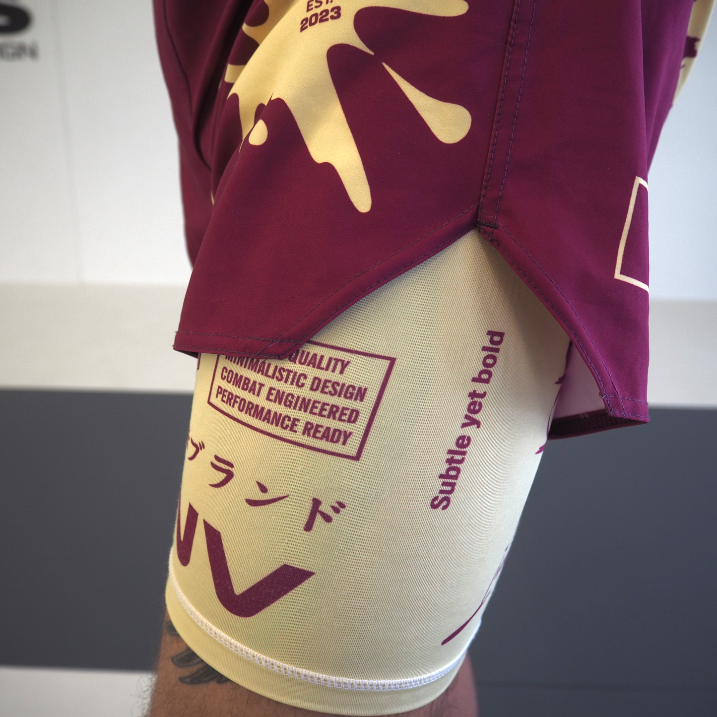 '24 Paint theme (2 in 1 BJJ Shorts) - WINE