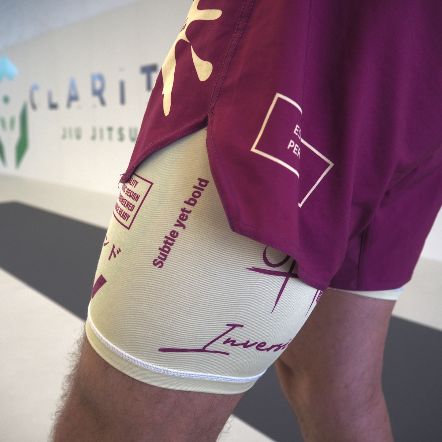 '24 Paint theme (2 in 1 BJJ Shorts) - WINE