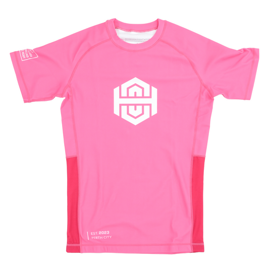 Batch 01 SS BJJ Rash guard - Neon Pink