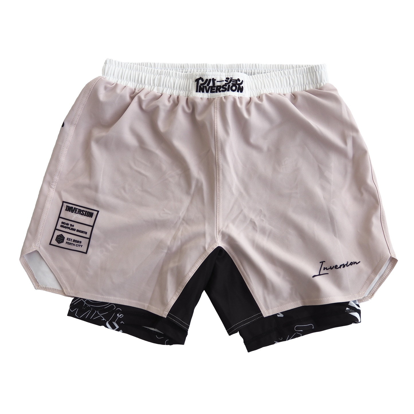 JJDW WHITE SERIES - 2 IN 1 BJJ SHORTS