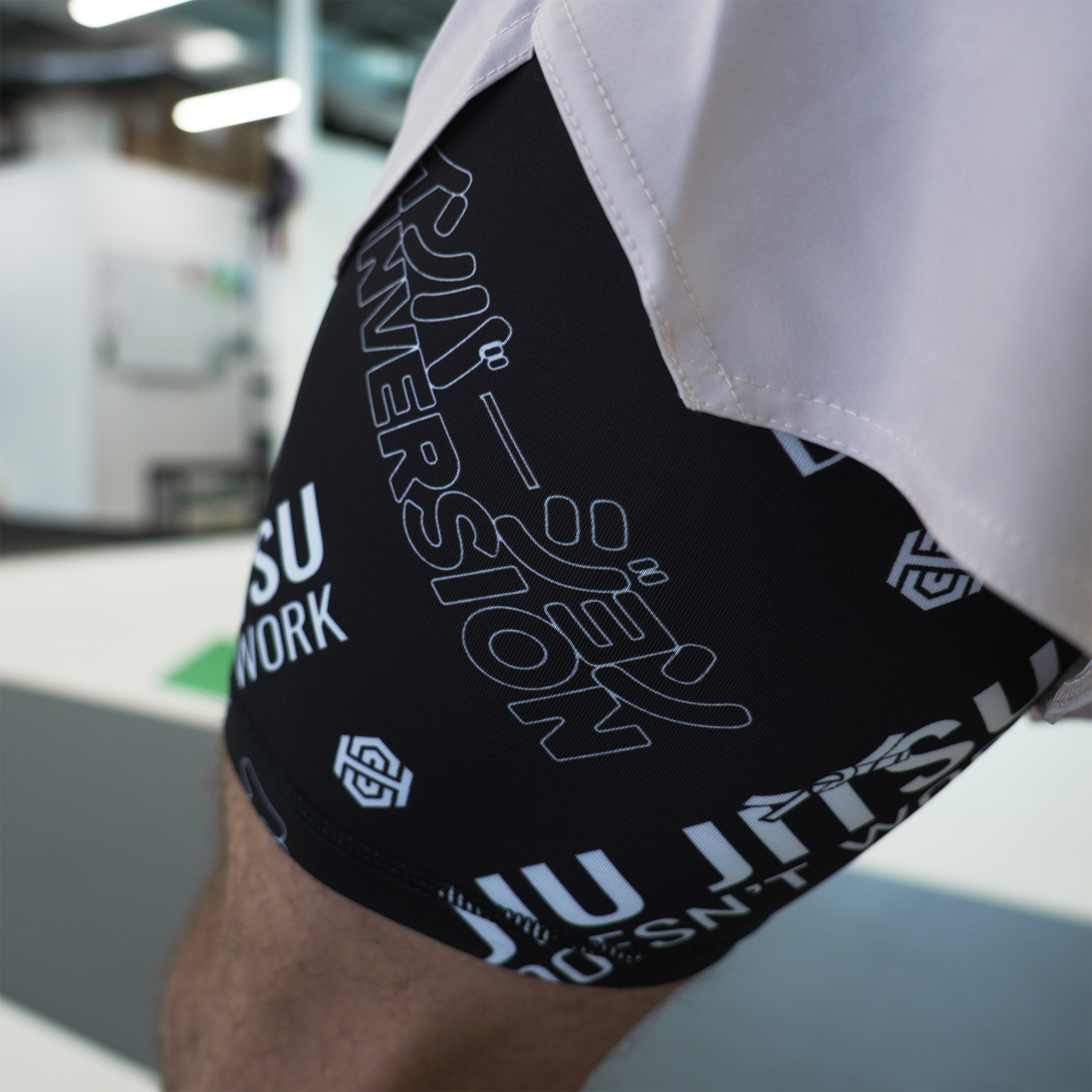JJDW WHITE SERIES - 2 IN 1 BJJ SHORTS