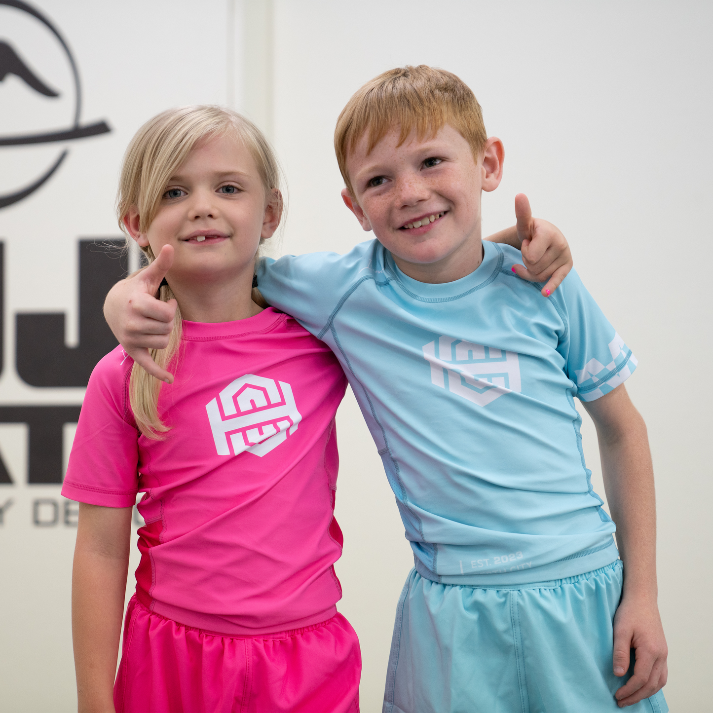 Kids BJJ Rashguard - Neon Pink 24'