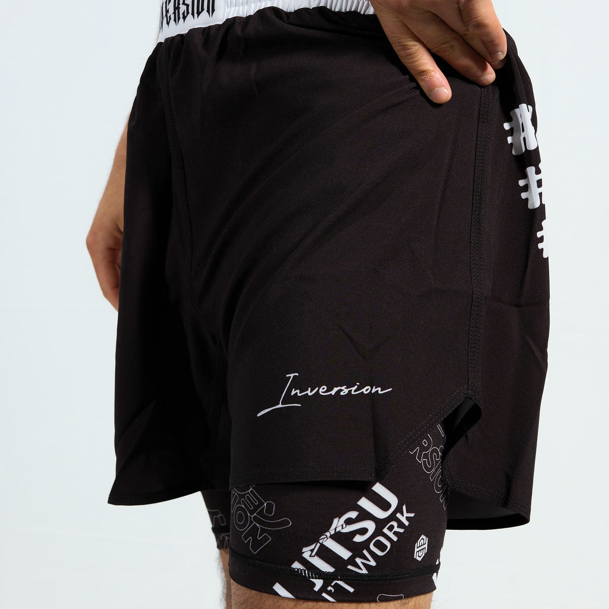 JJDW BLACK SERIES - 2 IN 1 BJJ SHORTS